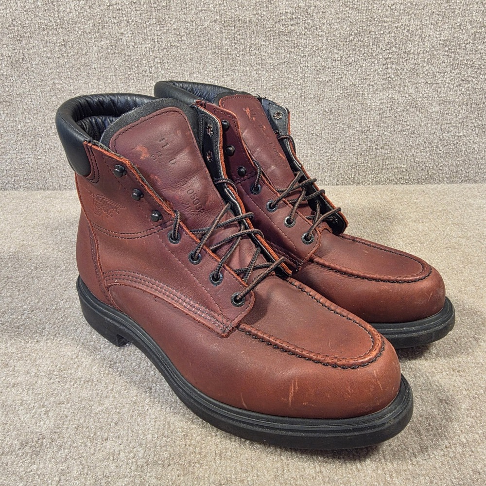 Red Wing 202 Mens 11 D Copper Leather Moc Toe 6-Inch Work Boots Made in USA